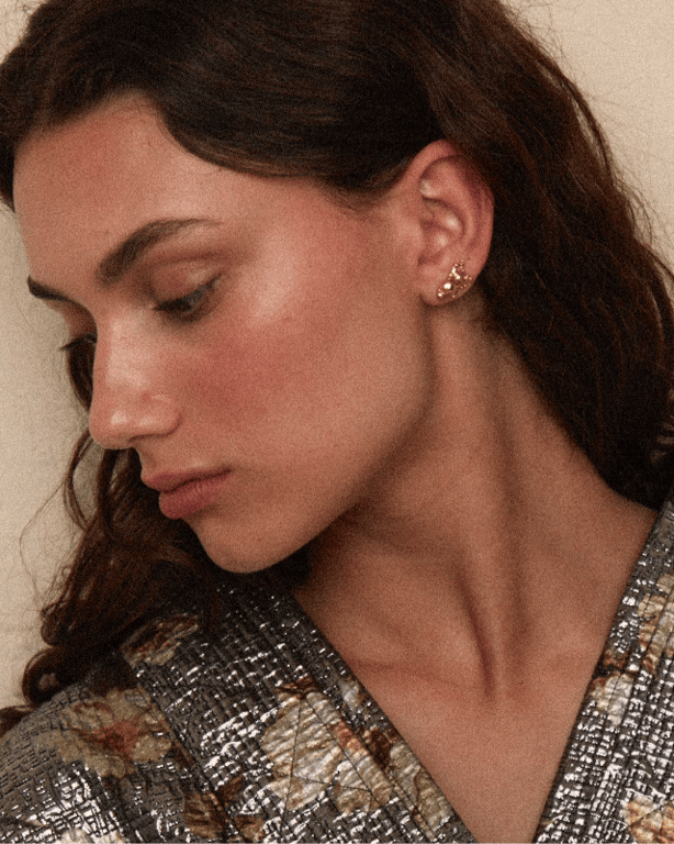 Inel Bubble Bug Crawler Earrings Gold Plated Silver billede 2