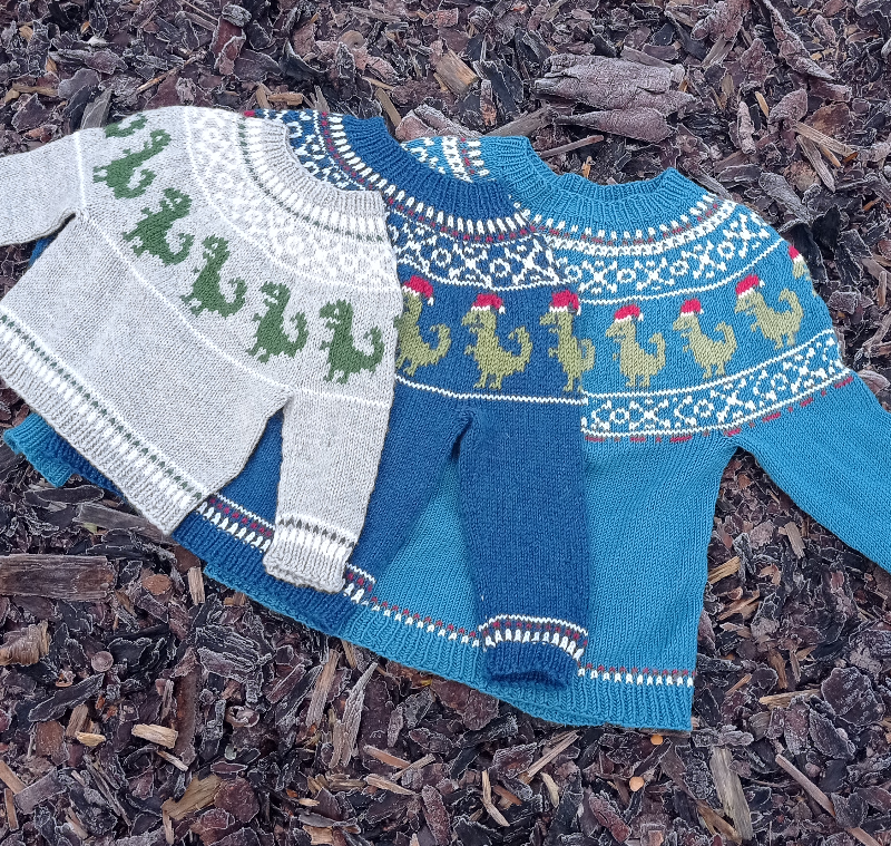 Dino Christmas Sweater - Child billede 4