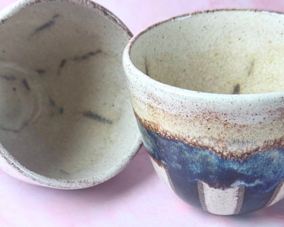 Stor tivoli-kop, brun og cremefarvet billede 2