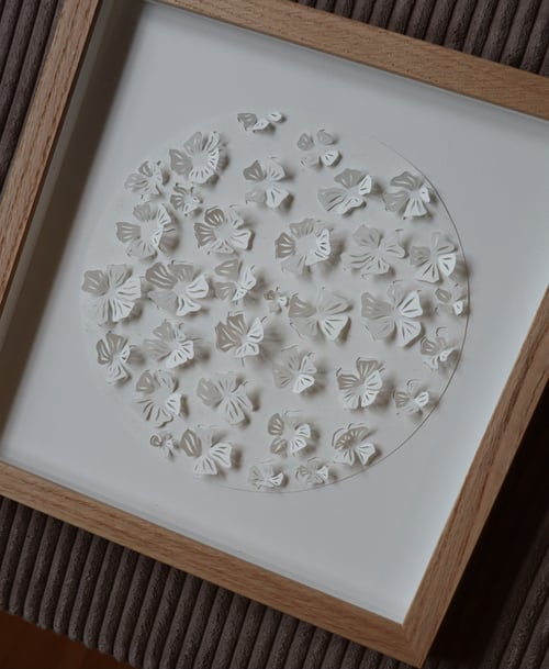 30x30cm, 3D papercut, hvid, indrammet  (3)