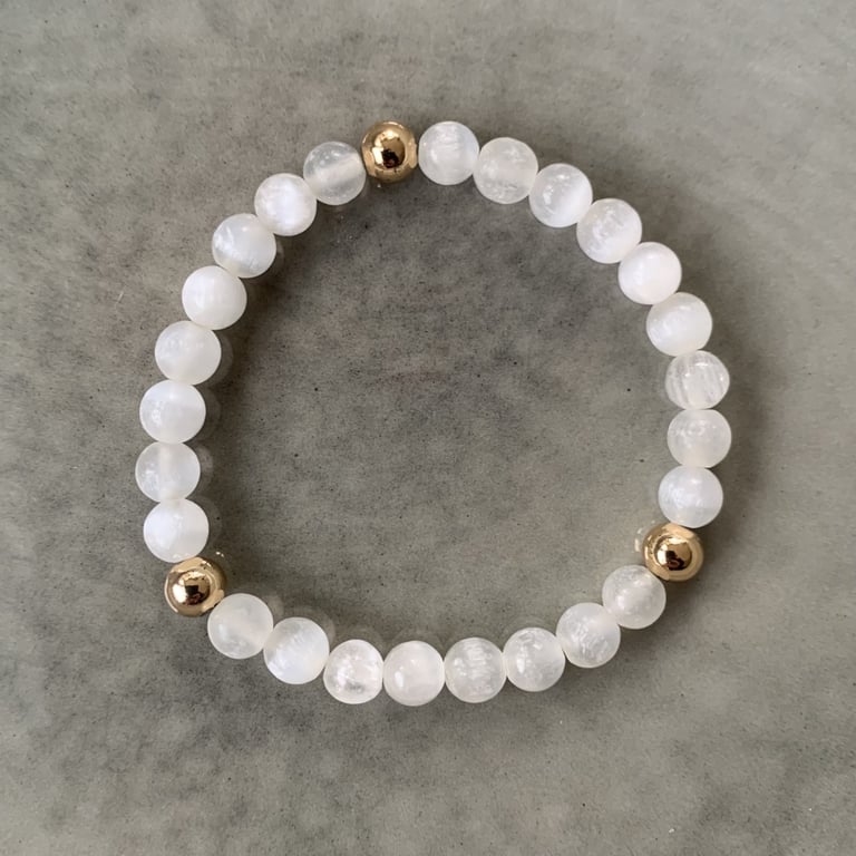 Selenit armbånd 6mm