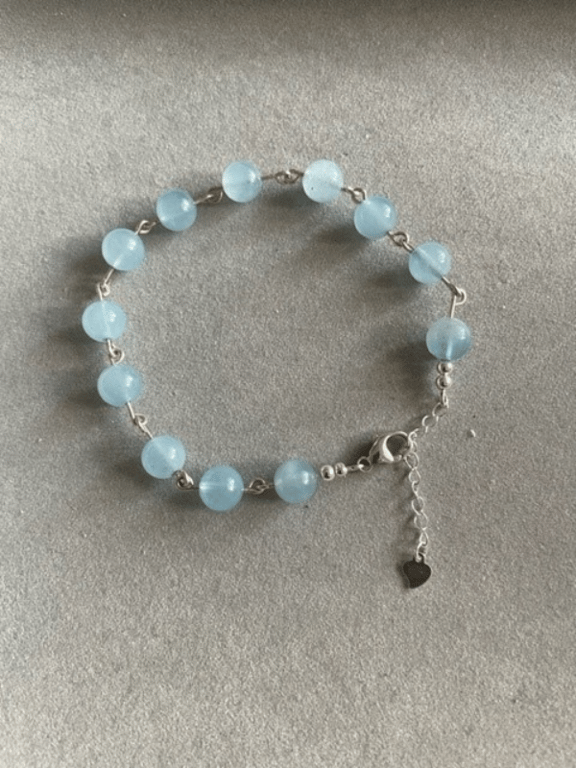 Akvamarin på sølv-wire