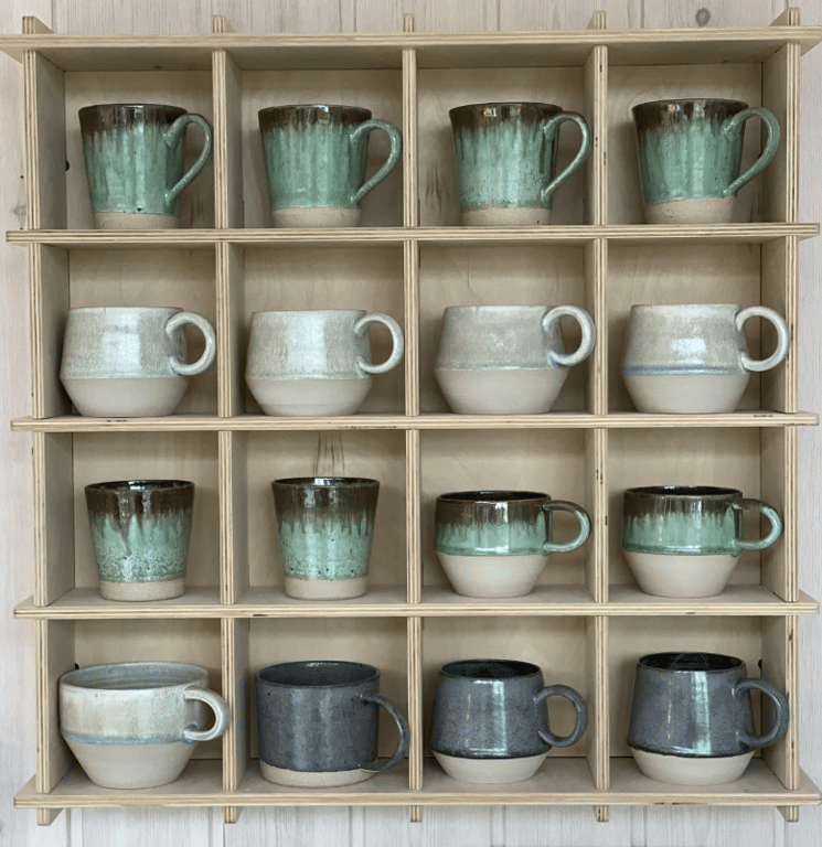 Krus m/hank, kobbergrøn/tenmoku billede 2