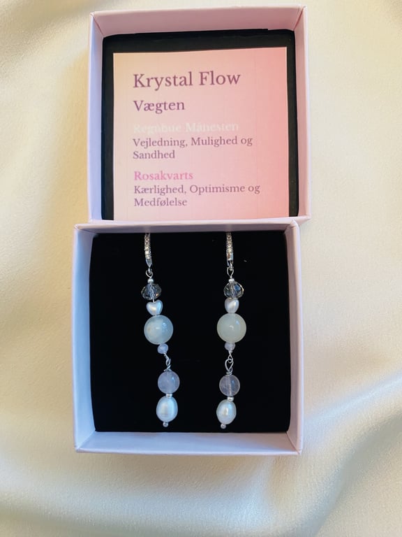 Regnbue Månesten og Rosakvarts  billede 2