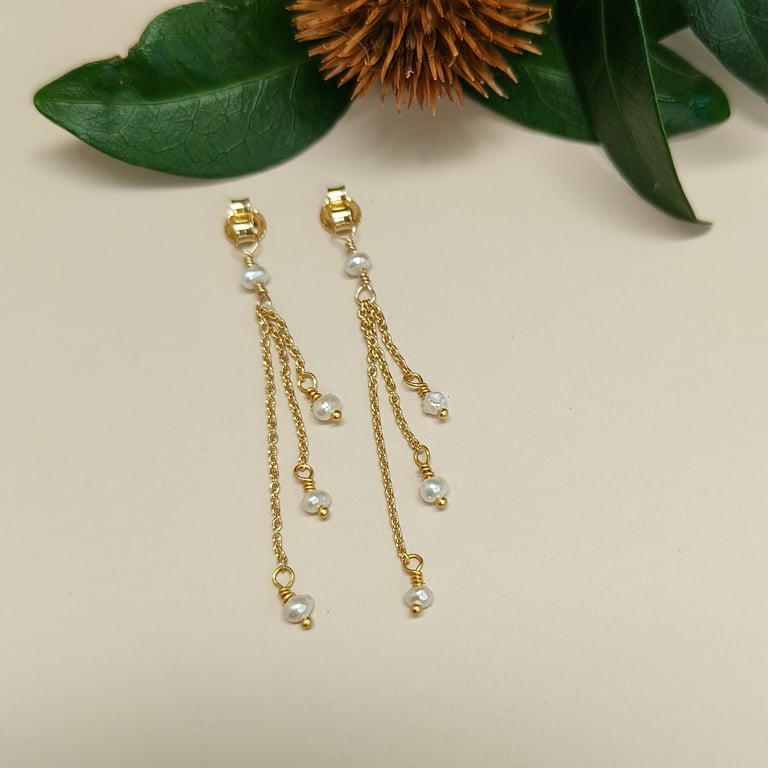 Fehatten - hvide ferskvandsperler