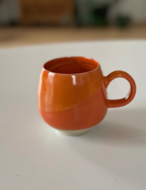 Buttet kop, orange / gul