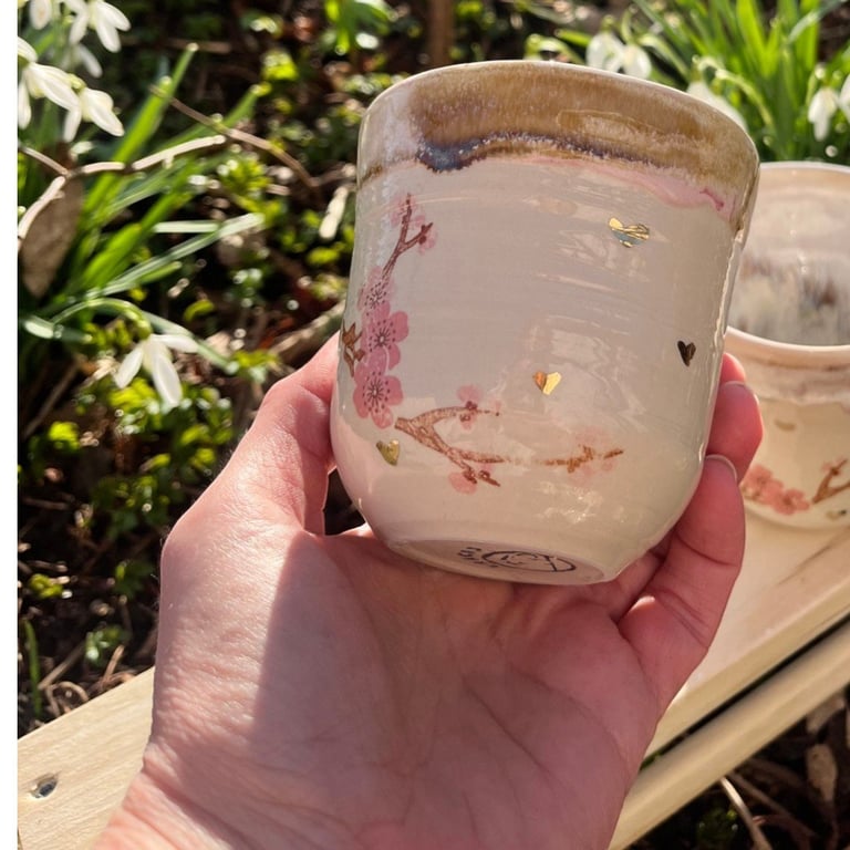 Sakura Kop uden hank – håndlavet keramik billede 3