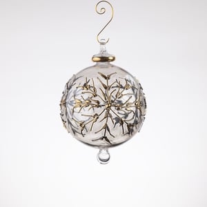 JULEKUGLE DESIGN 1014 COFFEE MED GULD – produktbillede