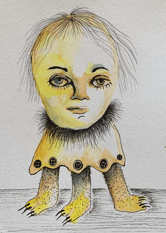 Med tre ben og tyndt hår