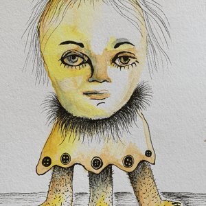 Med tre ben og tyndt hår – produktbillede