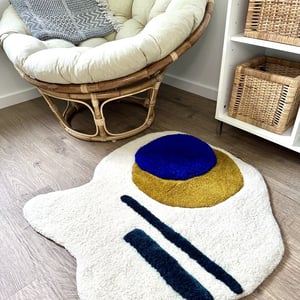 Tuftet gulvtæppe – Abstrakt kunst – Blanding af uld og akryl  – produktbillede