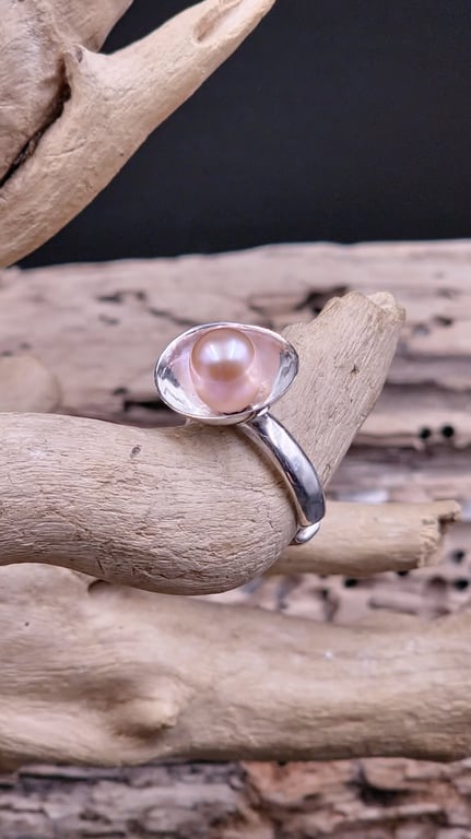 Rosa perle ring. billede 3