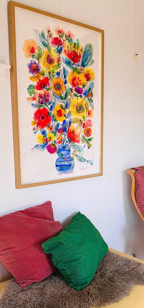 Agnes - Kæmpe blå - original akvarel (13)