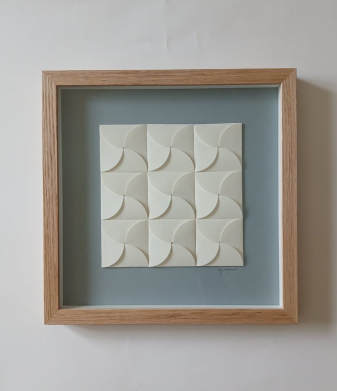 30x30cm Foldet værk, indrammet  (3)