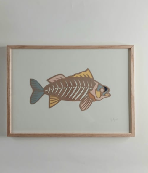 A3, indrammet papercut fisk