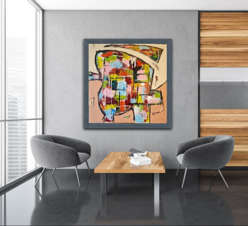 #1128 Maleri 100X100 cm