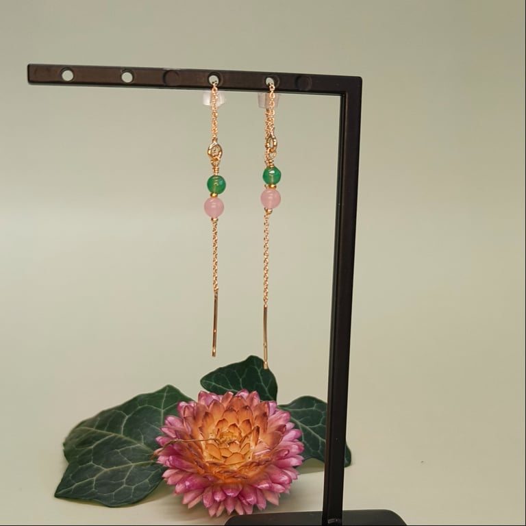 Livsglæde - ørekæde - øreringe