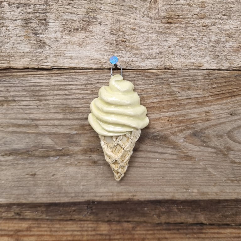 Isvaffel i keramik, gul