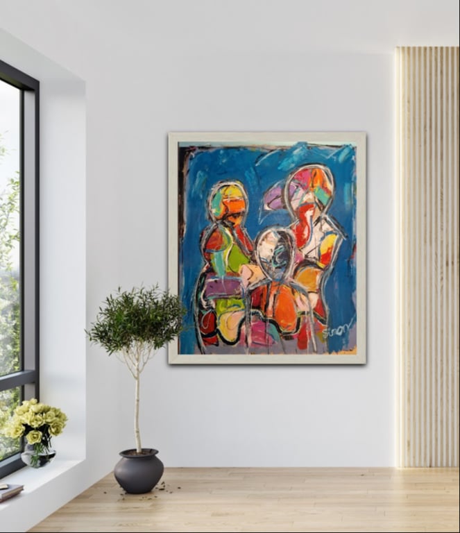 #1141 Kunstværk 100X120 cm  SOLD billede 4