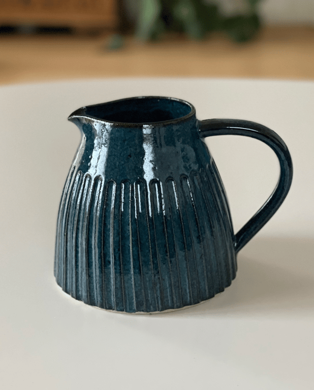 Kande m. riller, havblå - 1,4 liter
