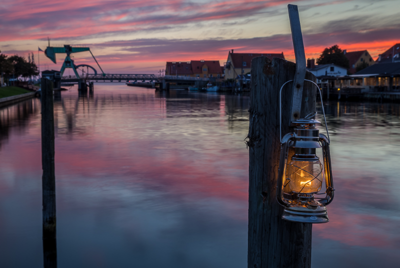 Aftenstemning i kanalen på Enø en smuk sommeraften
