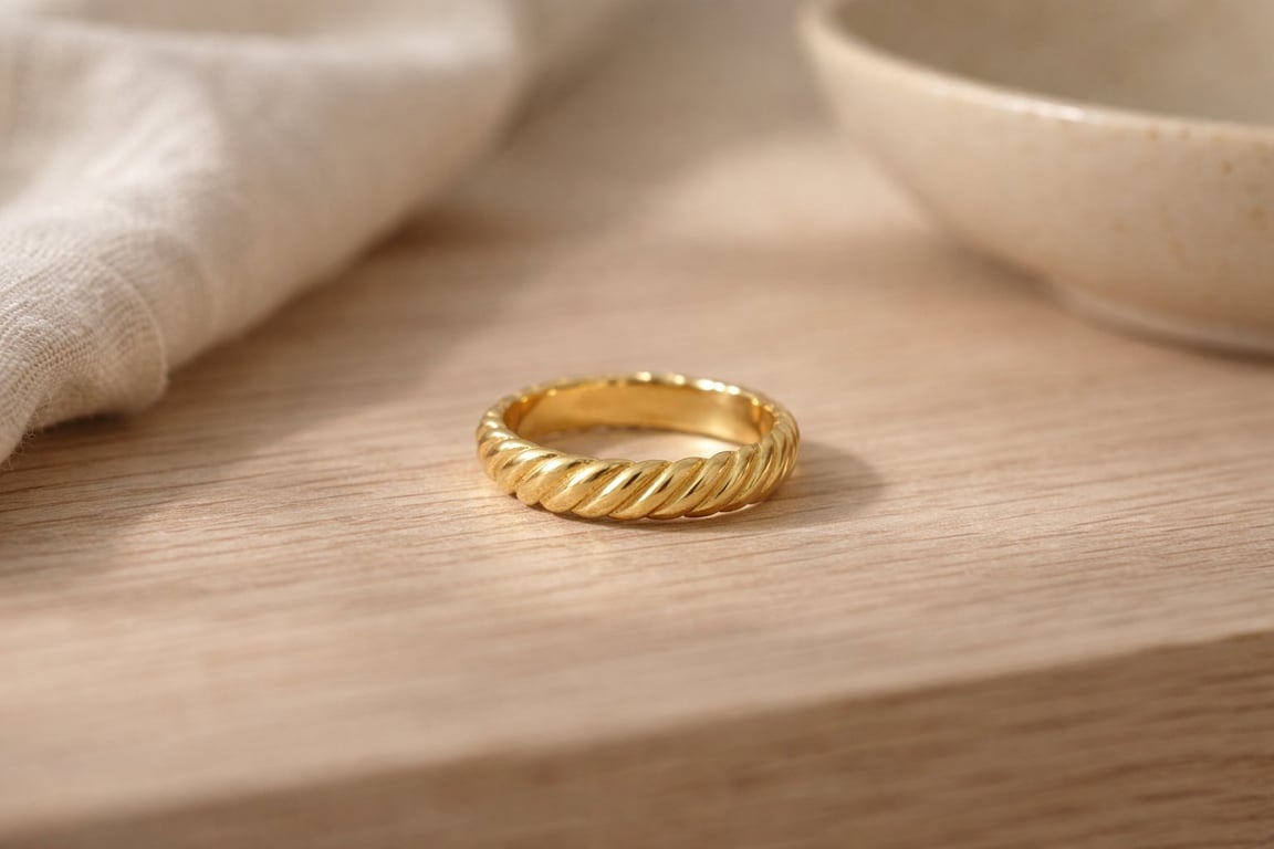 Croissant ring – guld Justerbar