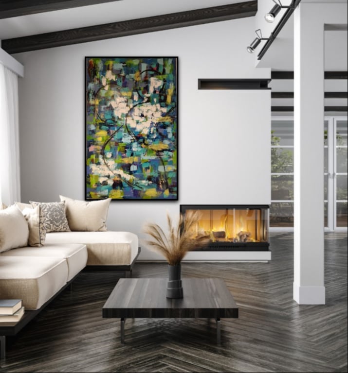 #1172 kunstværk 100X140 cm SOLD billede 3