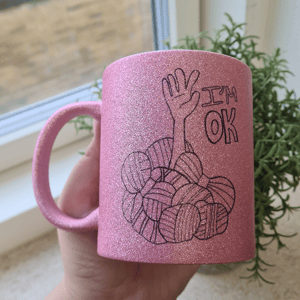 Krus: i'm ok Pink Glimmer – produktbillede