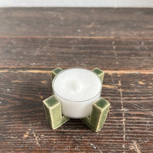 Fyrfadsholder, mosgrøn – produktbillede