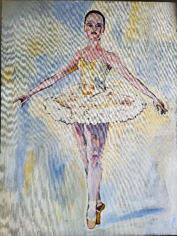 Balletpige akryl på lærred 50 x 70 cm 