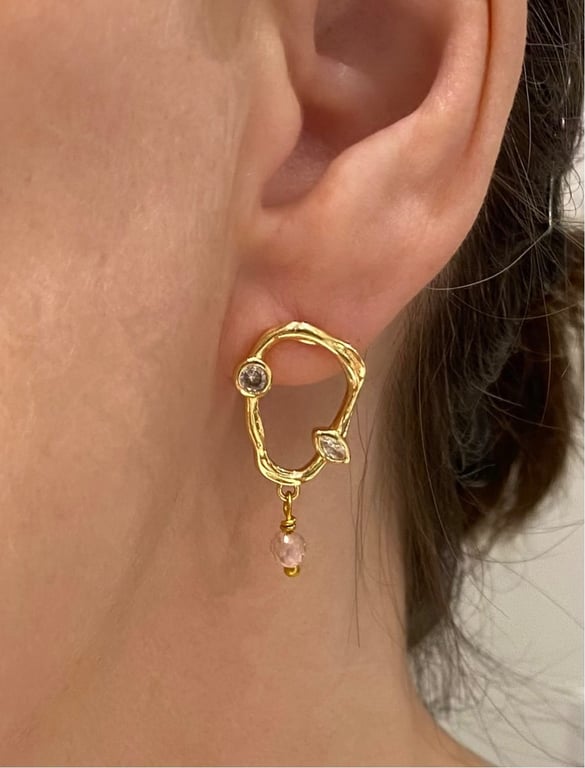 Øreringe organiske Ovale Ørestikkere billede 3