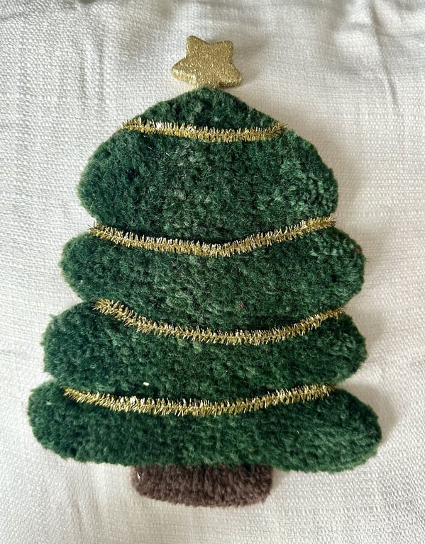 Julepudebetræk med tuftet juletræ billede 4