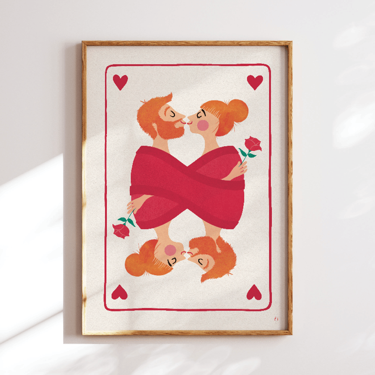 Hjerter kys – orange – plakat billede 3