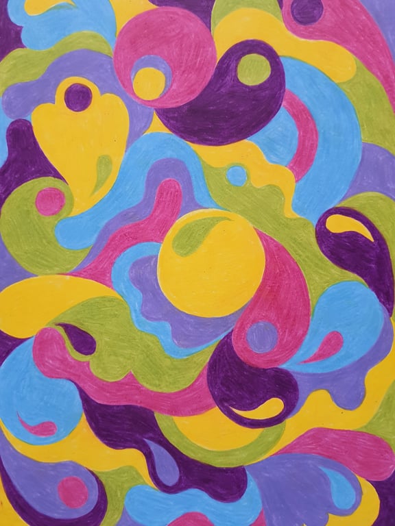 Original vokskridt tegning