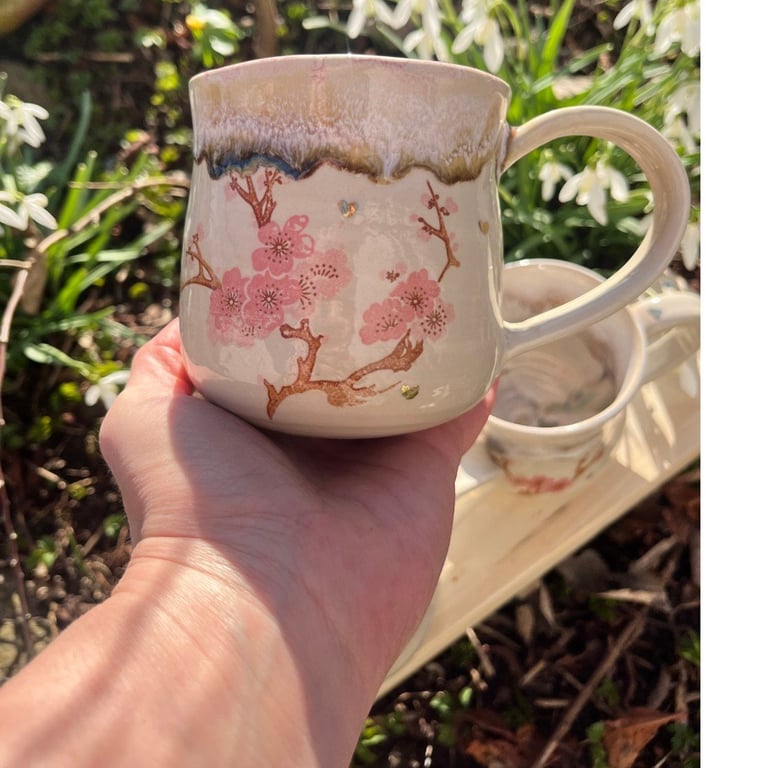 Sakura – håndlavet keramik krus billede 4