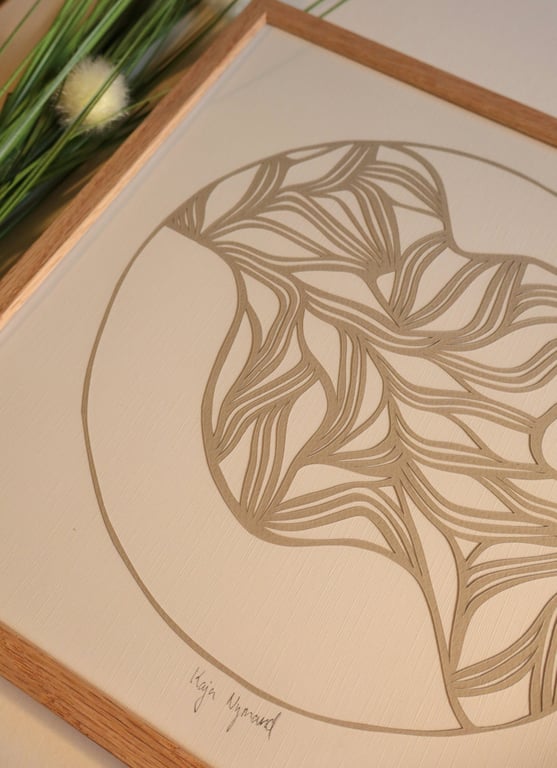 30x30cm papercut, Indrammet  (2)