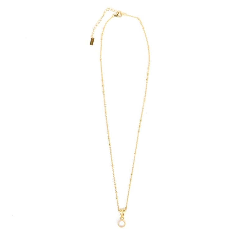 Månesten halskæde - rund (4)