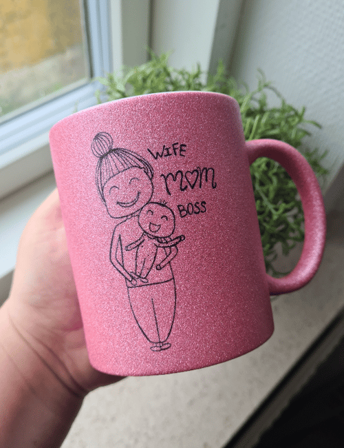 Krus: wife mom boss Pink Glimmer