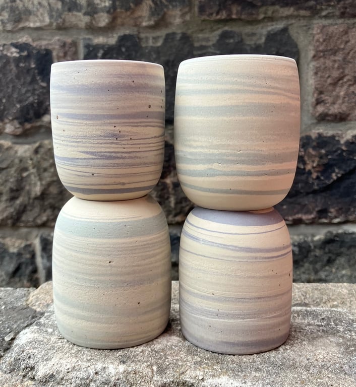 Marmoreret kop, lavendel  billede 5