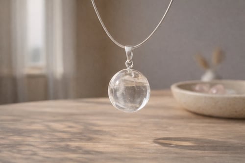 Rundet vedhæng af kvarts