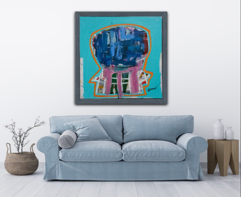 #1119 Maleri 100X100 cm SOLD billede 4