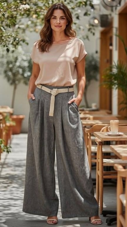 Iris viscose klassisk pants, Grey. Onesize 36-42. (2)