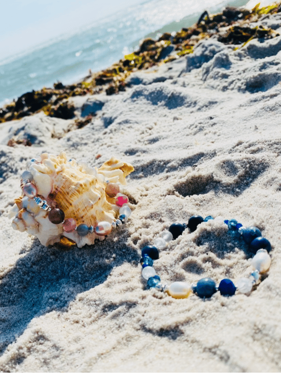 Jordbærkvarts og Labradorit ankelkæde billede 3