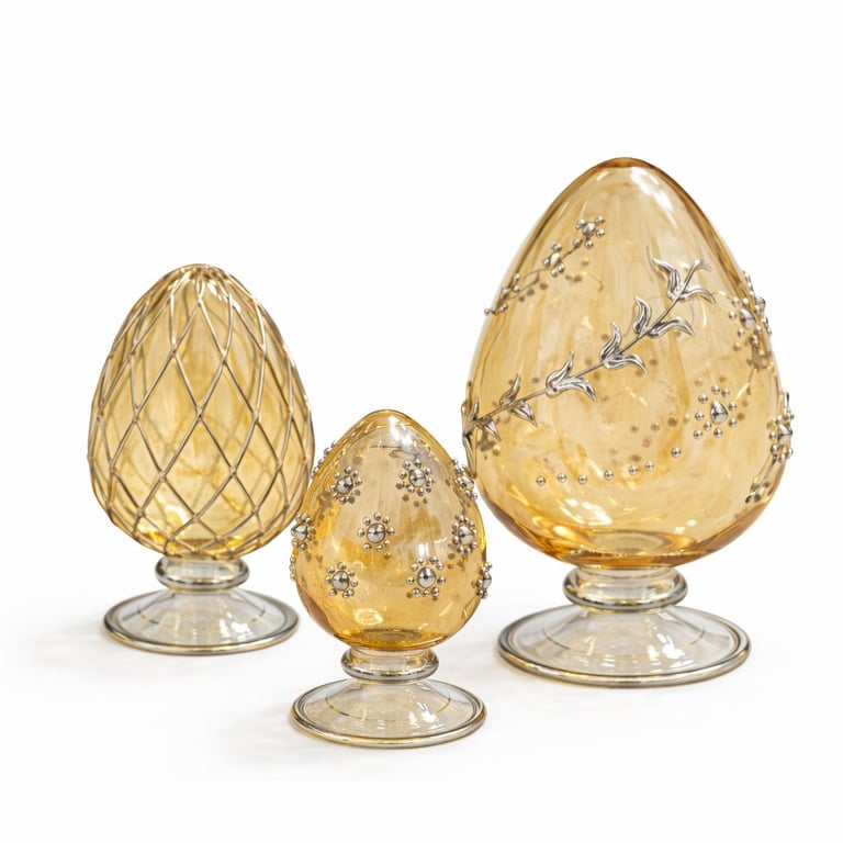 PÅSKEÆG PÅ FOD - LUMIÈRE EASTER - AMBER HVIDGULD