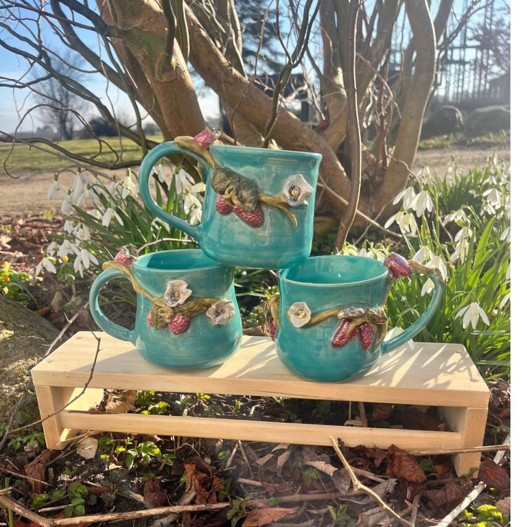 Overflod – håndlavet keramik krus med guld &amp; MOP billede 2