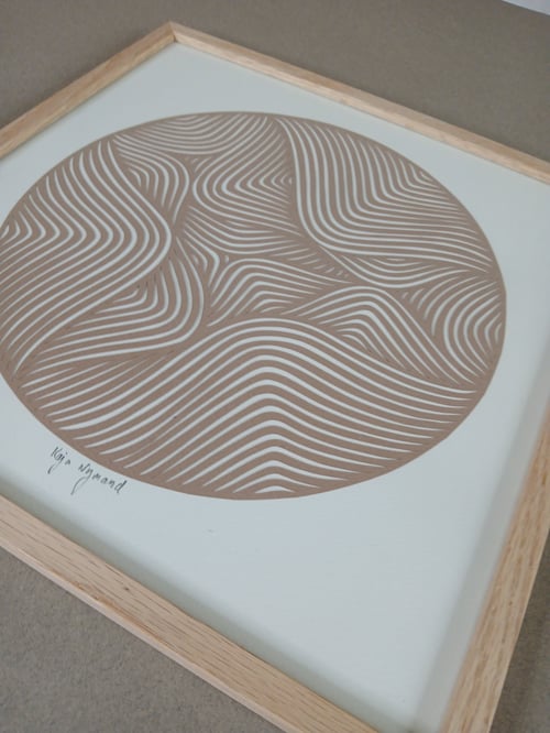 30x30cm papercut, nougat, indrammet  (2)