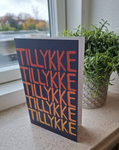 Kort: Tillykke tillykke tillykke blå
