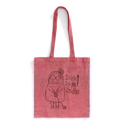 Mulepose: shhh jeg strikker Mørkerød