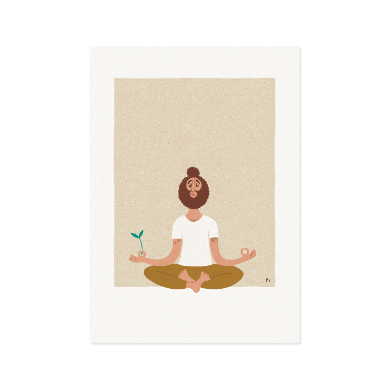 Planteyoga – brun man bun – plakat