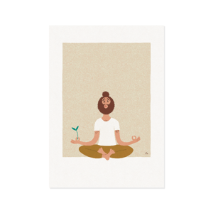 Planteyoga – brun man bun – plakat – produktbillede
